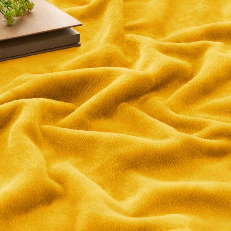 BEDELITE Fleece Blanket Yellow Throw Blanket for Couch & Bed, Luxury Plush Cozy Fuzzy Blanket 50" x 60", Super Soft Warm Lightweight Throw Blanket for Travel Camping - Image 3